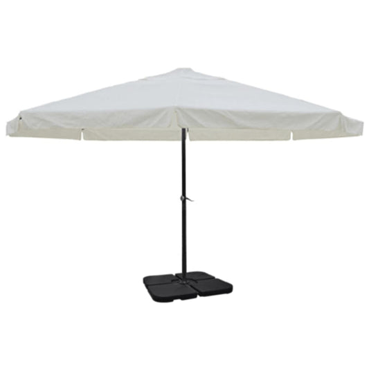 Parasol met draagbare voet aluminium (wit)