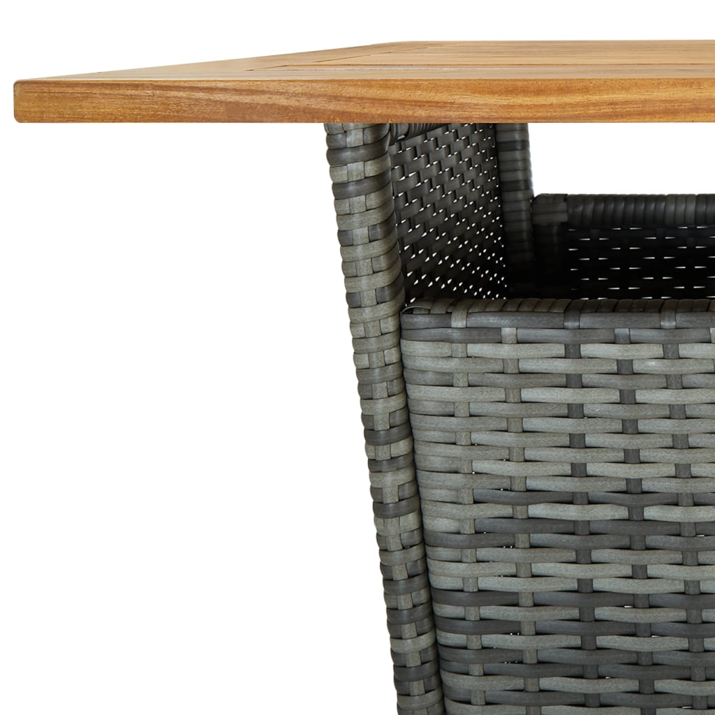 5-delige Tuinbarset met kussens poly rattan grijs