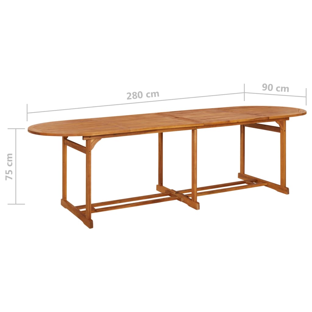 Tuintafel 280x90x75 cm massief acaciahout