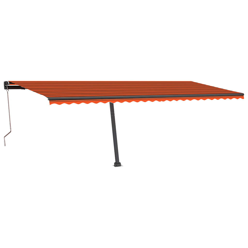 Luifel automatisch met LED windsensor 600x350 cm oranje bruin