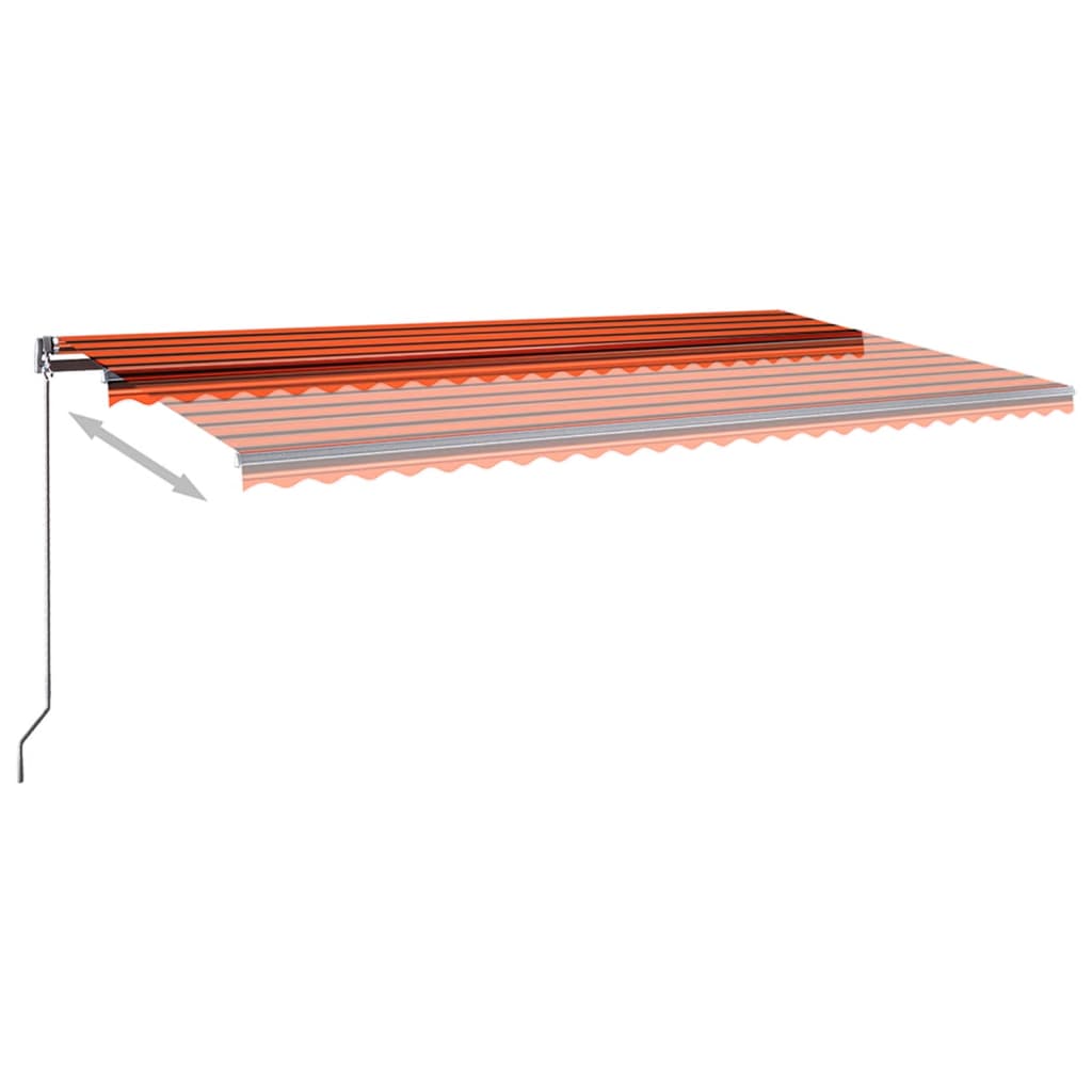 Luifel automatisch met LED windsensor 600x350 cm oranje bruin