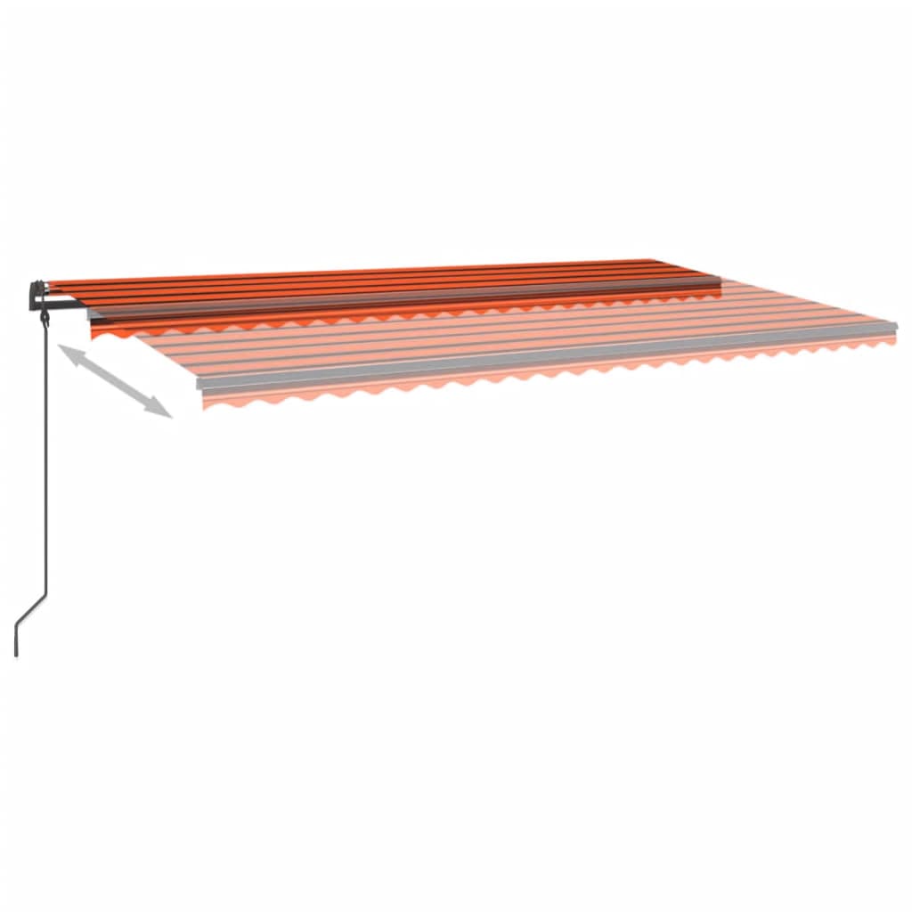 Luifel automatisch met LED en windsensor 6x3,5 m oranje bruin