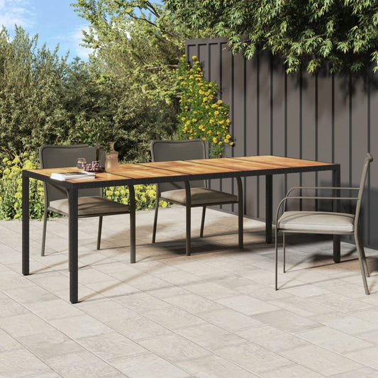 Tuintafel 250x100x75 cm poly rattan zwart