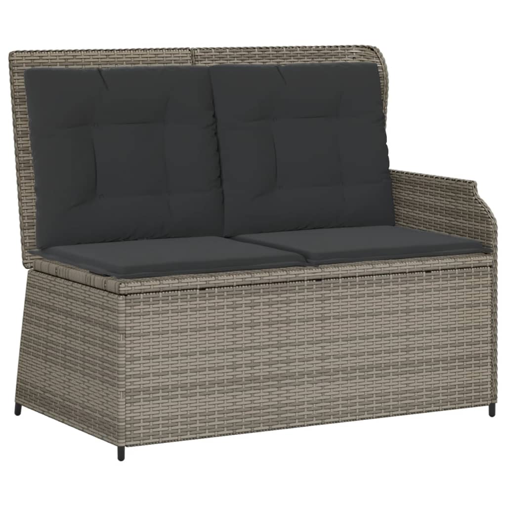 6-delige Loungeset met kussens poly rattan grijs