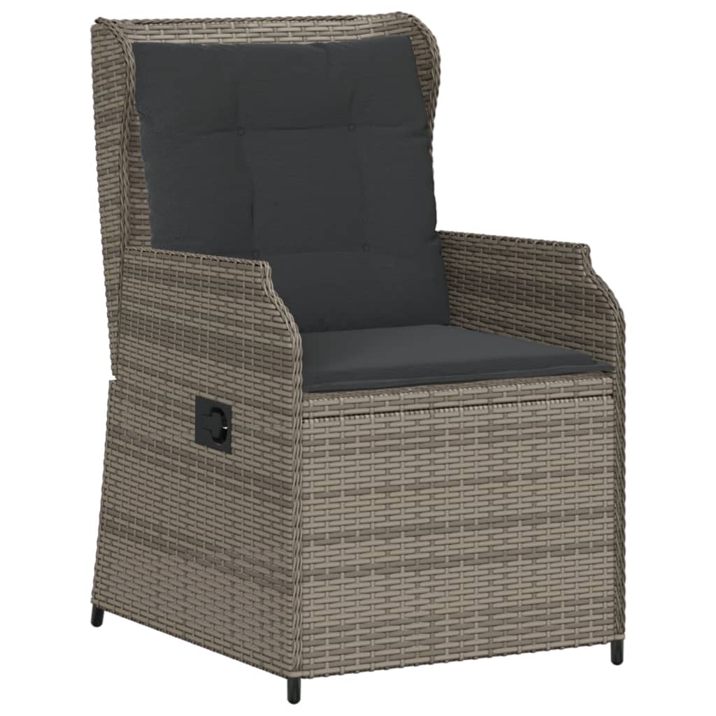 6-delige Loungeset met kussens poly rattan grijs