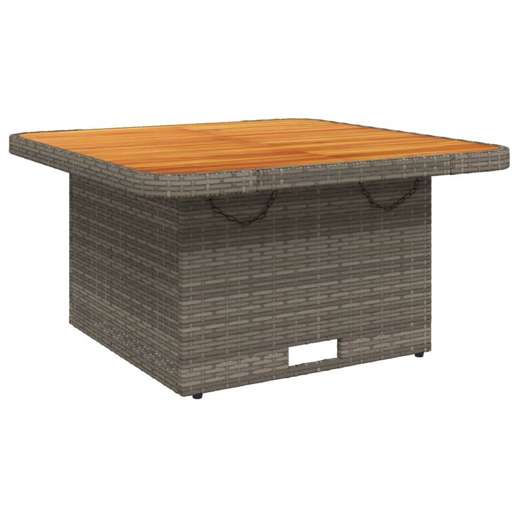 6-delige Loungeset met kussens poly rattan grijs