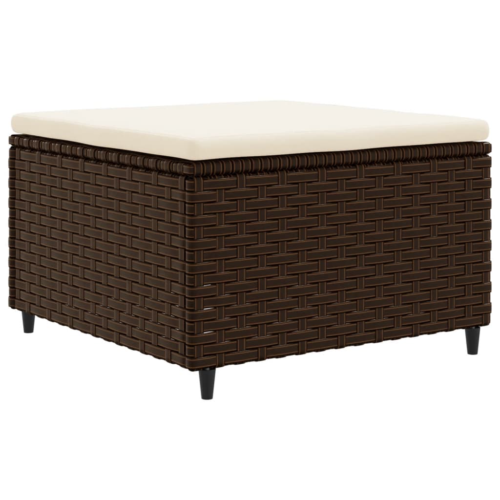 6-delige Loungeset met kussens poly rattan bruin