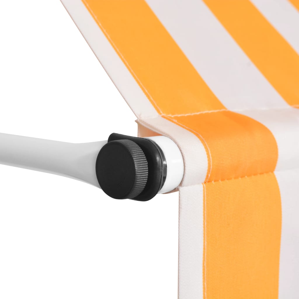Luifel handmatig uittrekbaar 250 cm oranje en witte strepen
