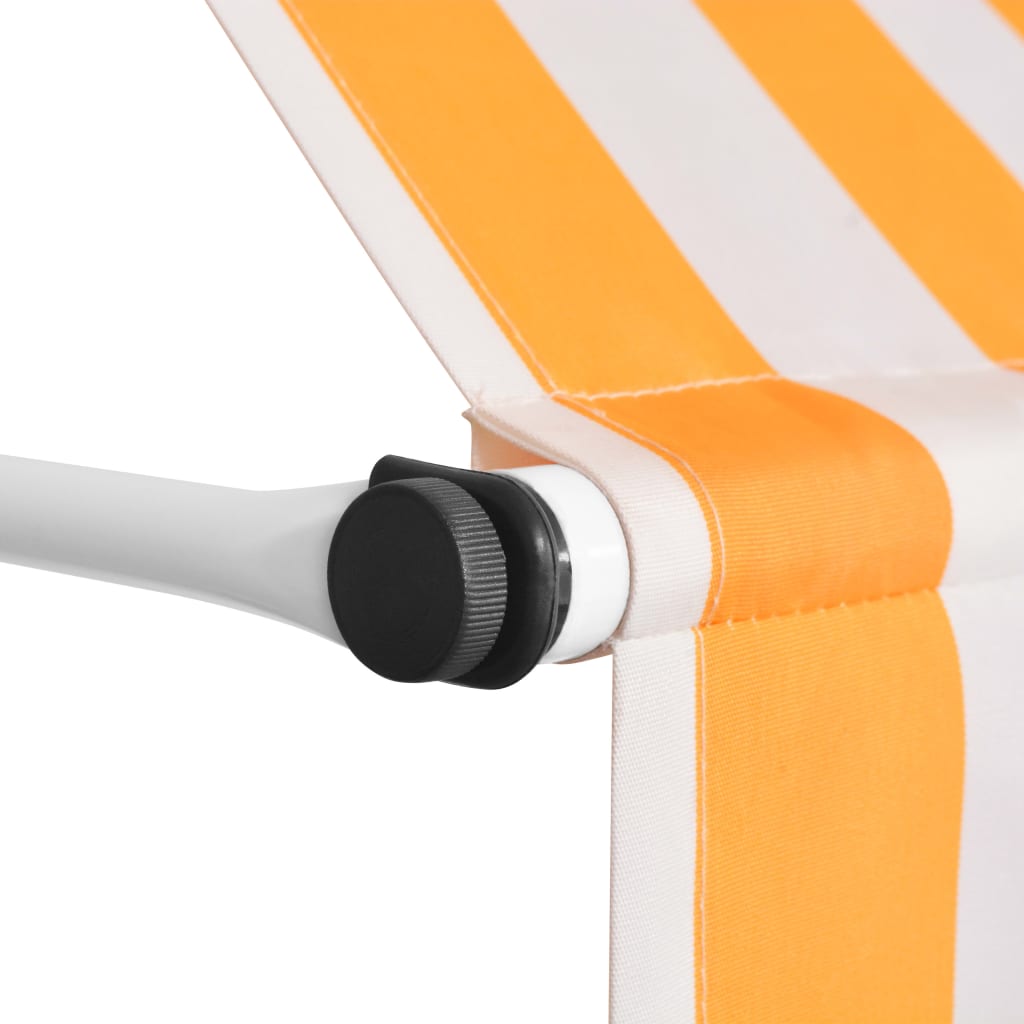 Luifel handmatig uittrekbaar 300 cm oranje en witte strepen