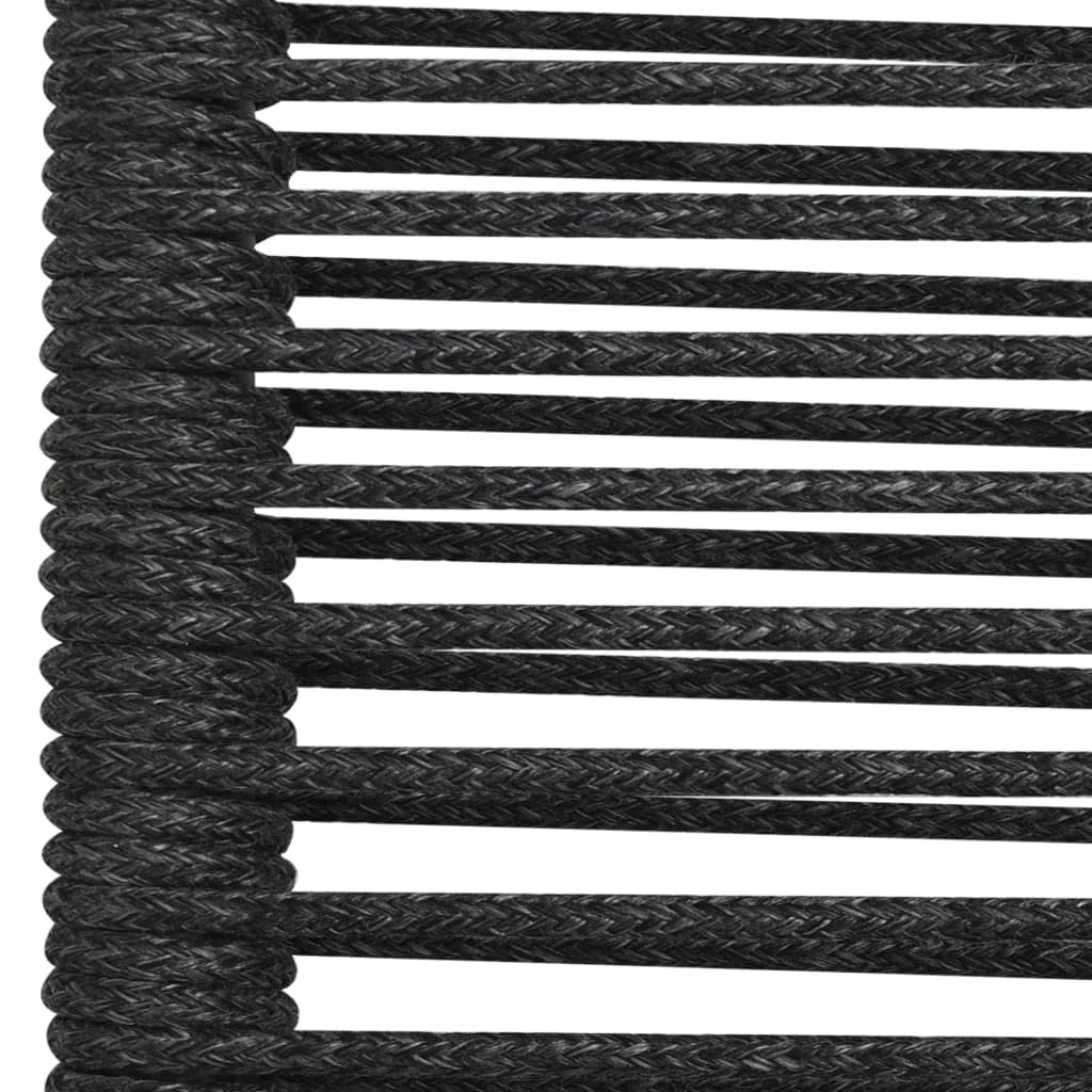 5-delige Tuinset katoenen touw en staal zwart