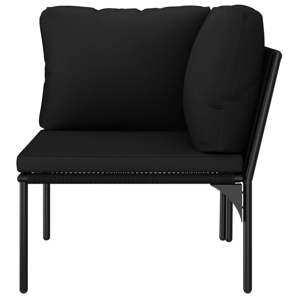 6-delige Loungeset met kussens PVC zwart