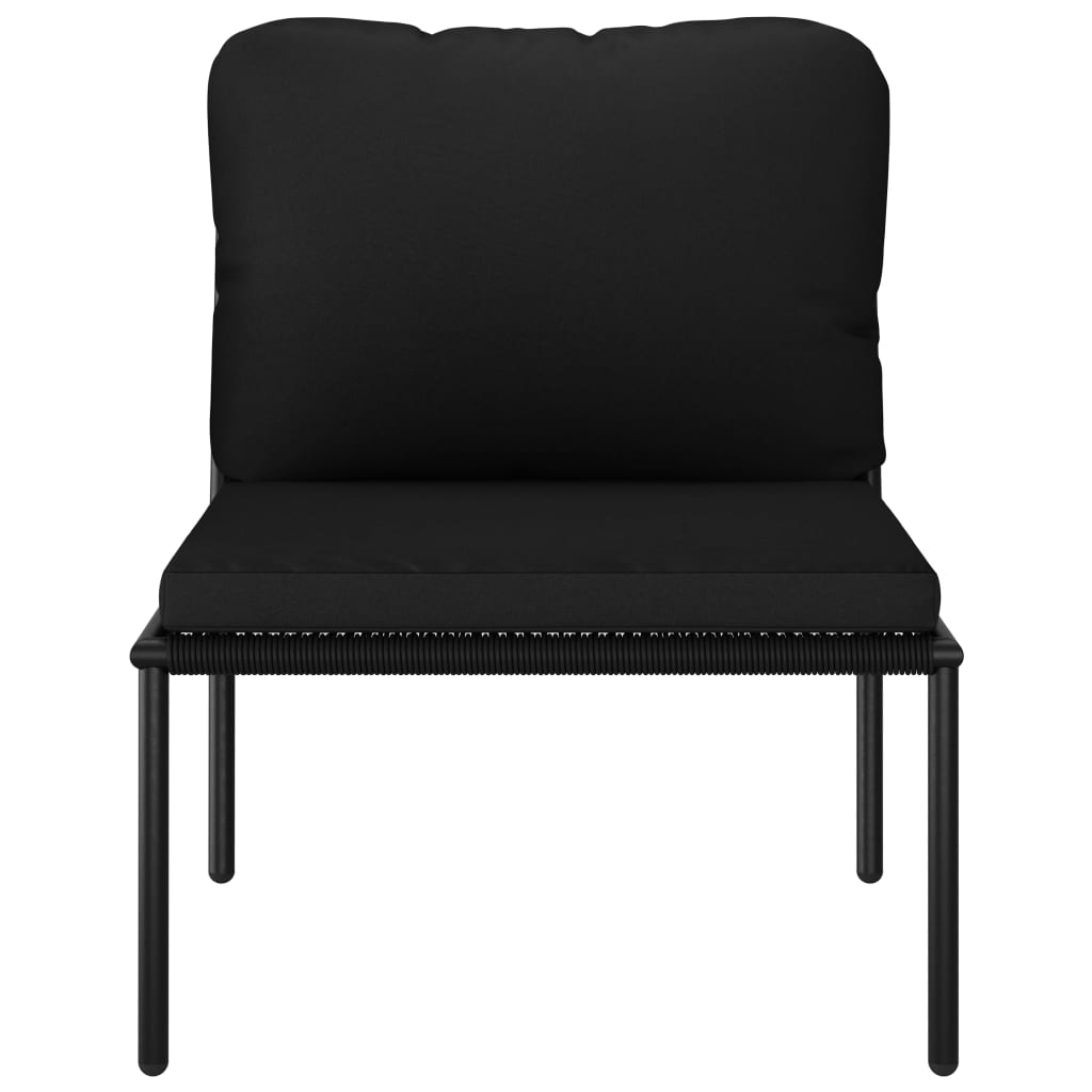 3-delige Loungeset met kussens PVC zwart