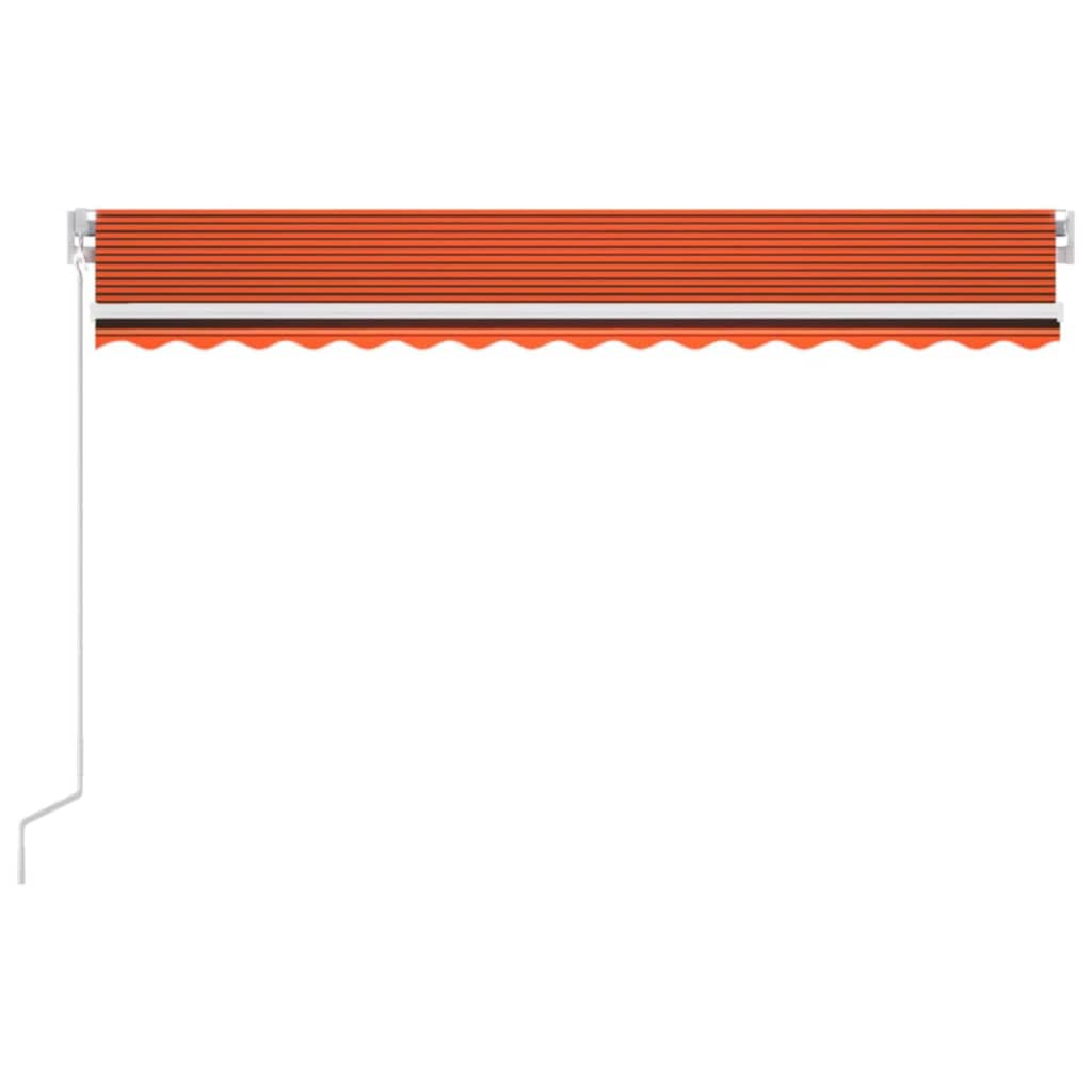 Luifel automatisch met LED windsensor 450x300 cm oranje bruin
