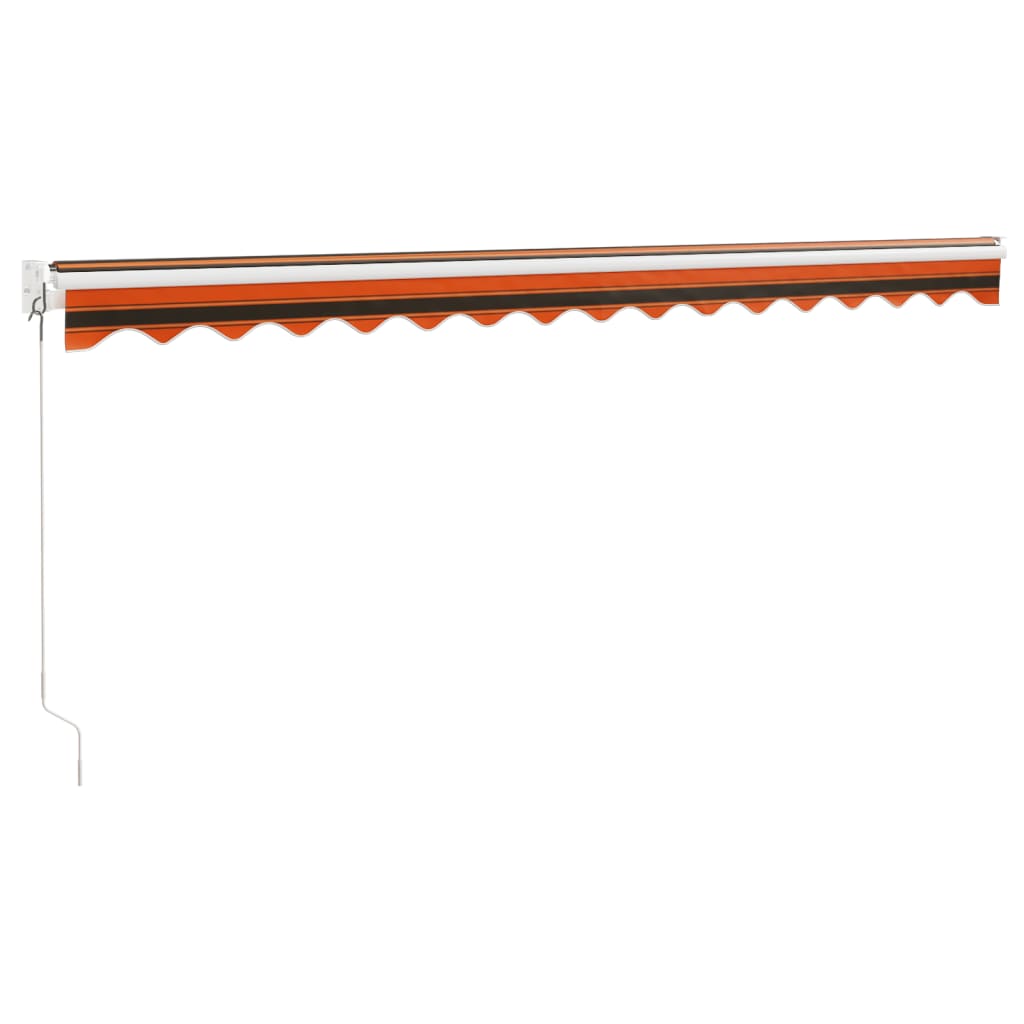 Luifel uittrekbaar 4x3 m stof en aluminium oranje en bruin