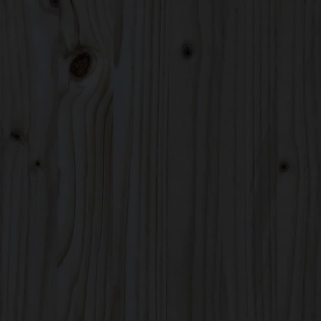 3-delige Loungeset massief grenenhout zwart