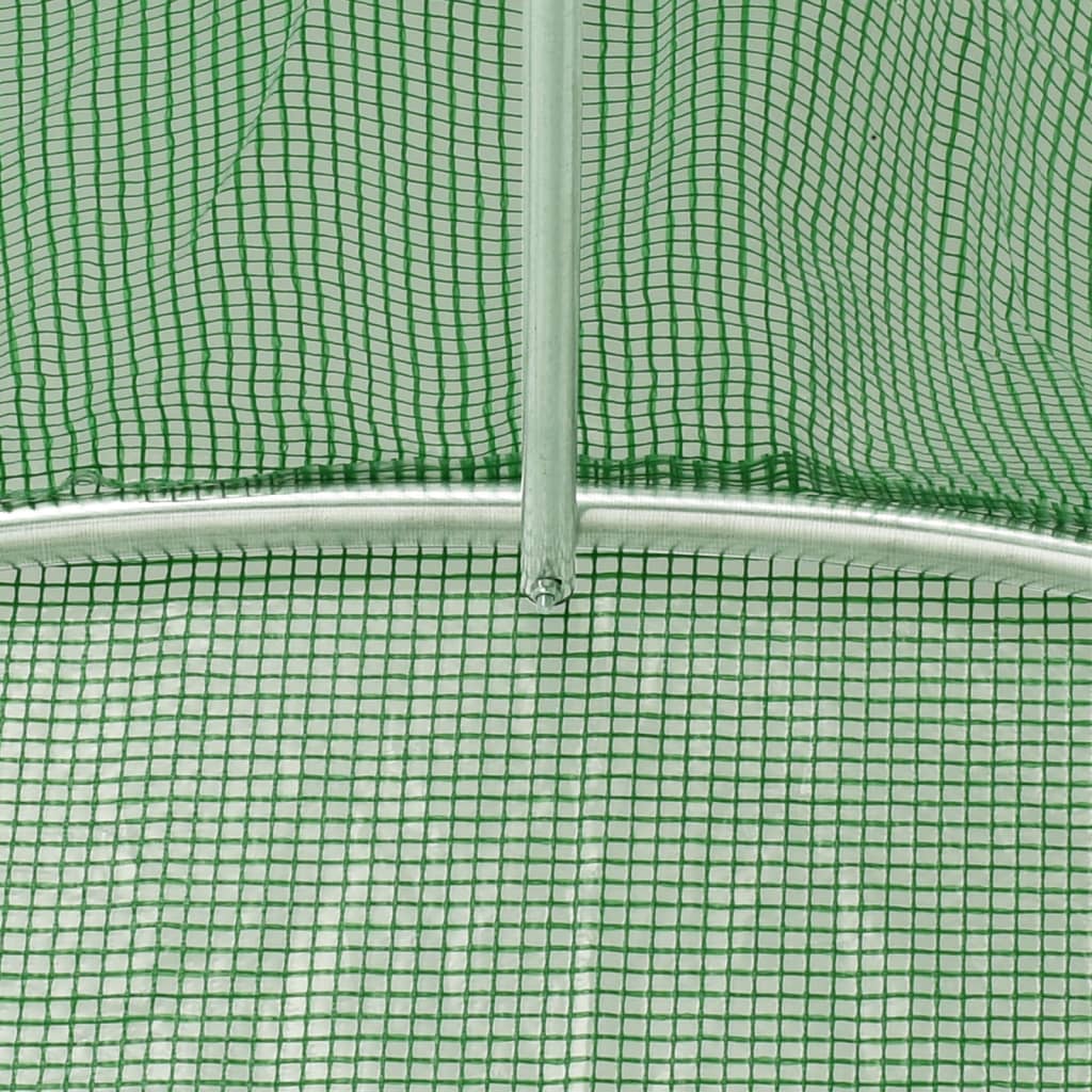 Tuinkas met stalen frame 48 m² 24x2x2 m groen