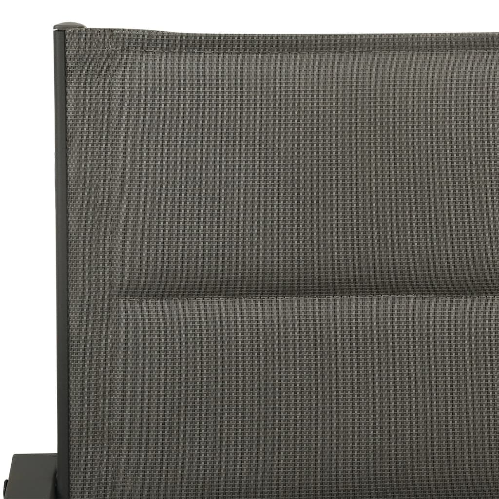 3-delige Tuinset textileen en staal zwart