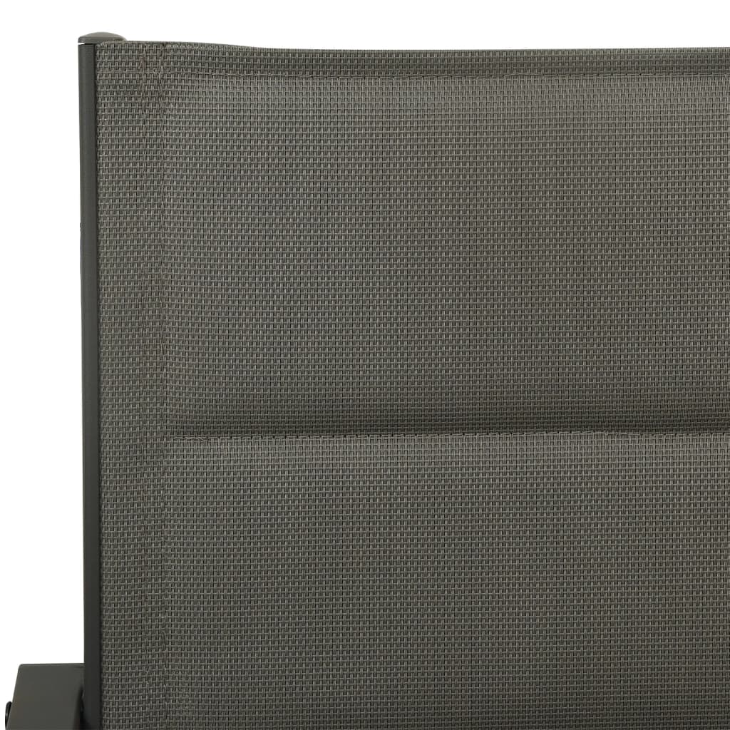5-delige Tuinset textileen en staal zwart